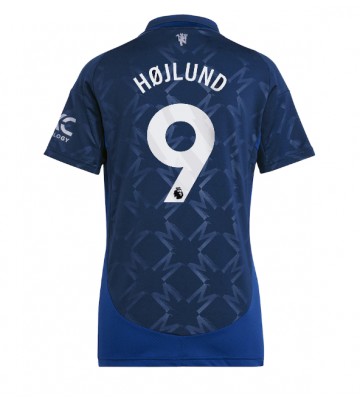 Manchester United Rasmus Hojlund #9 Segunda Equipación Mujer 2024-25 Manga Corta